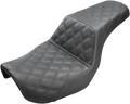 SADDLEMEN Step-Up Seat - Full Lattice Stitch - Black - Dyna 806-04-175