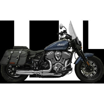 BASSANI XHAUST  2-into-1 Exhaust System with Super Bike Muffler - Stainless Steel - Black for Indian Super Chief  2022-2023 8H12SS