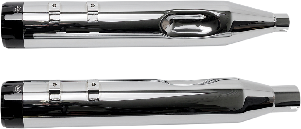 S&S CYCLE Mufflers - Chrome - Black Thruster NOW HAVE ALL BLK END CAPS 550-0664