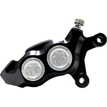 PERFORMANCE MACHINE (PM) Caliper - 137 X 4B - Right - Black Anodized with Clear Bore Caps 0053-2958-MC