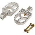 JOKER MACHINE Serrated Footpegs - Silver- Short 08-57-8
