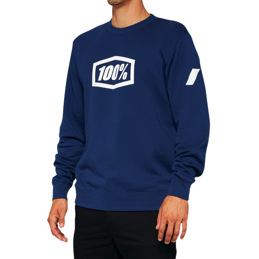 100% Icon Long-Sleeve Fleece Sweatshirt - Navy - Small 20026-00015