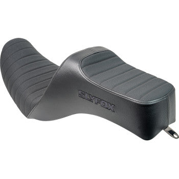 SLYFOX Highnoon Seat - Vinyl - Classic Stitch - Black Logo - Dyna '12-'16 4694A-slyfox