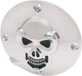 DRAG SPECIALTIES Skull Derby Cover - Chrome - 4 Hole 33-0063