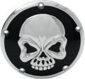 DRAG SPECIALTIES Derby Cover - Chrome/Black - Skull 301019