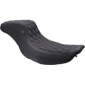 MUSTANG One Piece 2-Up Squareback Seat - Double Diamond - Black Stitch - FLH/FLT '97-'07 78807