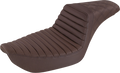 SADDLEMEN Step-Up Seat - Front Tuck-n-Roll/Rear Lattice Stitch - Brown - Dyna 896-04-176BR