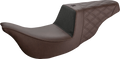 SADDLEMEN Unknown Industries Seat - Carbon Fiber/ Gripper/Rear Lattice Stitch - Brown - FL '08-'23 UN08-07-173BR
