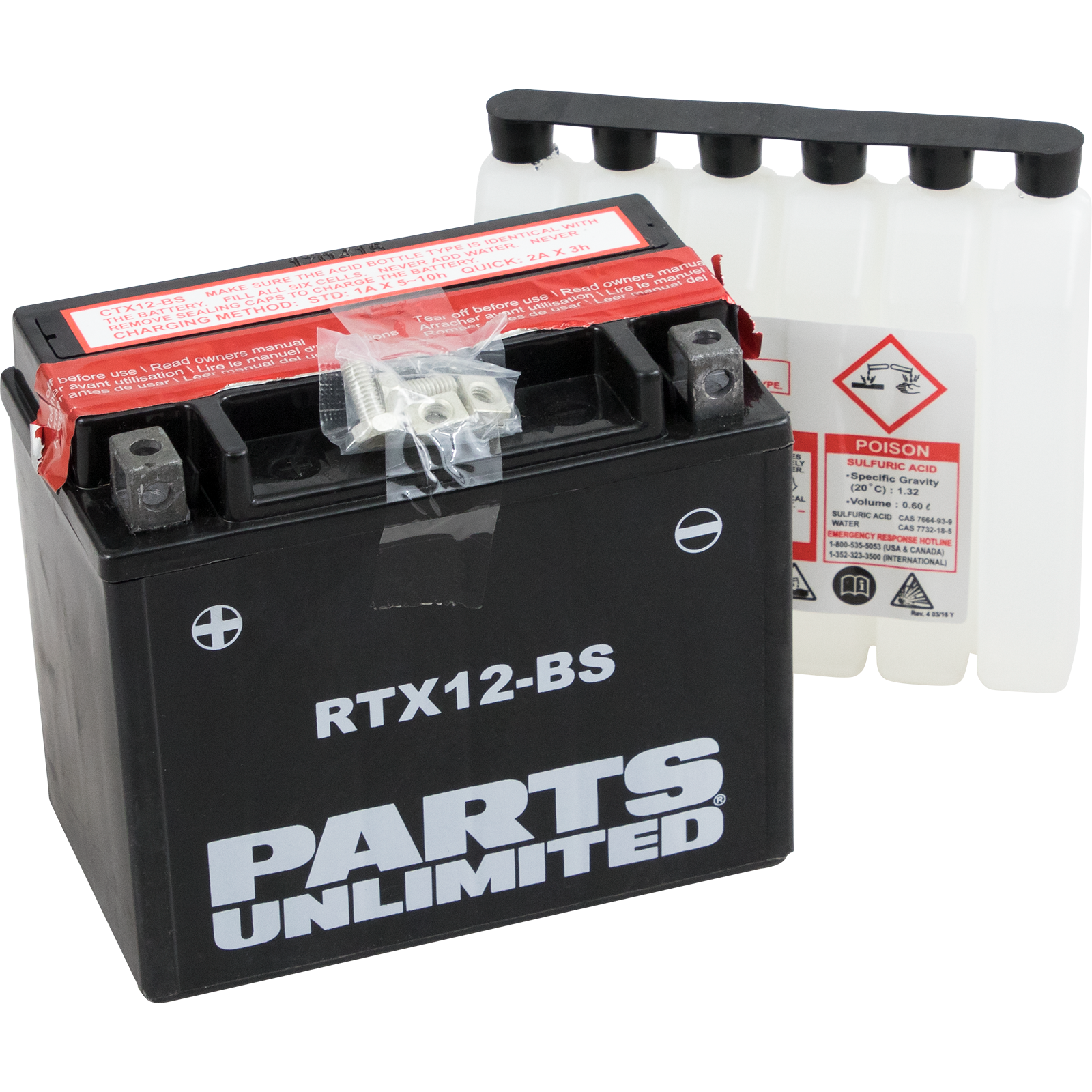 Parts Unlimited Agm Battery - Rtx12-Bs .60 L Ctx12-Bs