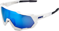 100% Speedtrap Sunglasses - White - Blue Mirror 60012-00003
