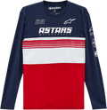 ALPINESTARS Turbo Long-Sleeve T-Shirt - Navy/Red - 2XL 12137111170302X