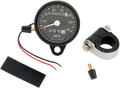 DRAG SPECIALTIES 2.4" MPH Mini LED Mechanical Speedometer/Indicators/Trip - Black Housing - Black Face - 2:1 21-6815BDS