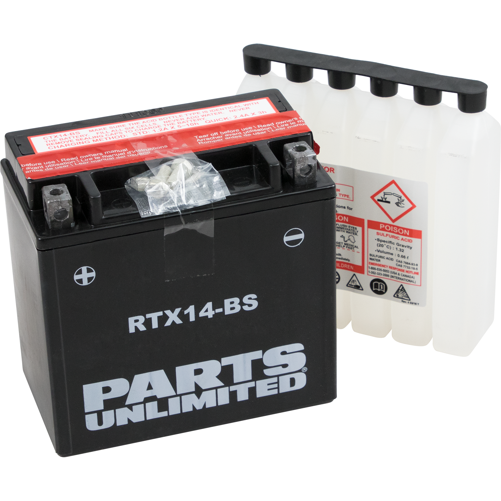 Parts Unlimited Agm Battery - Rtx14-Bs .69 L Ctx14-Bs