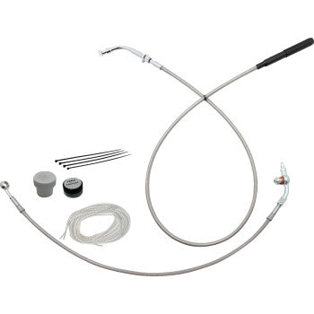FAT BAGGERS INC. EZ Install Kit - 14" Handlebars - Upper Clutch - Braided Stainless Steel/Chrome 149914-C