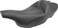 SADDLEMEN Dominator Solo Seat - Extended Reach - Stitched - Black w/ Gray Stitching - FLHT/FLTR '97-'07 897-07-0042