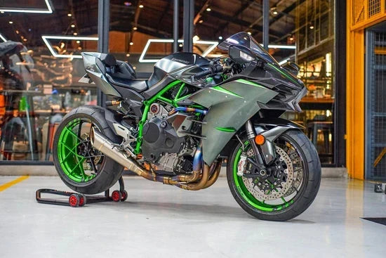 IN STOCK Vandemon Brushed Titanium Exhaust System Ninja H2 & H2R 2015-26 KAWAH2TICSBRUEXHD VA-2