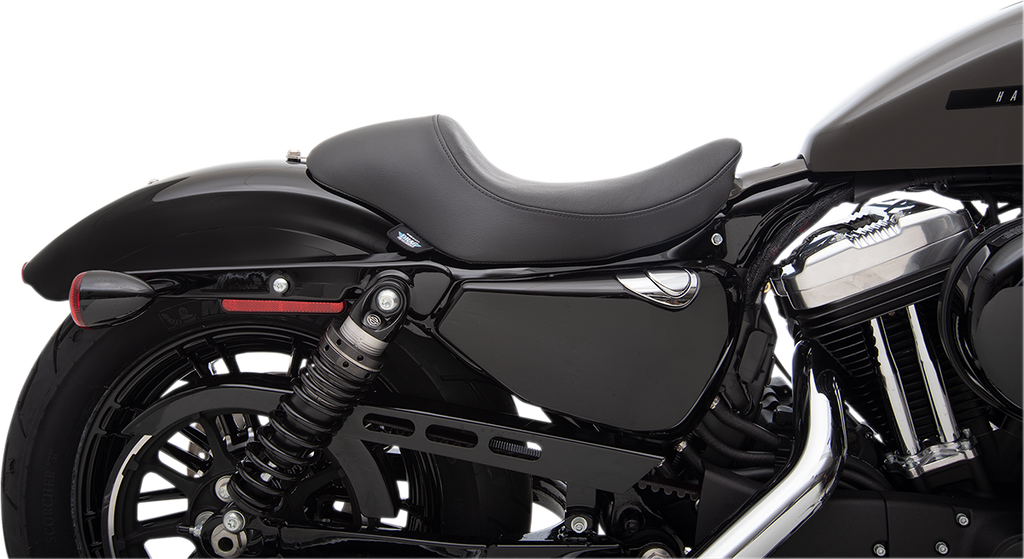 DRAG SPECIALTIES Seat - 3/4 Solo - Black - Smooth - '04-'22 XL NO RUBBER BUMPERS 0804-0743