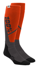 100% Torque Comfort Moto Socks - Orange/Charcoal - Small/Medium 20053-00007