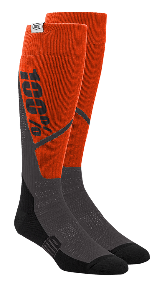 100% Torque Comfort Moto Socks - Orange/Charcoal - Small/Medium 20053-00007