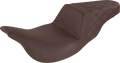SADDLEMEN Step-Up Seat - Rear Lattice Stitch - Brown - FL '08-'23 808-07B-173BR
