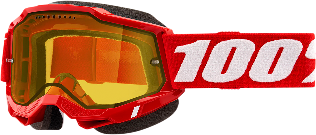 100% Accuri 2 Snow Goggles - Red - Yellow 50021-00005