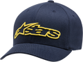 ALPINESTARS Blaze Flexfit® Hat - Navy/Yellow - Large/XL 1039810057050LX
