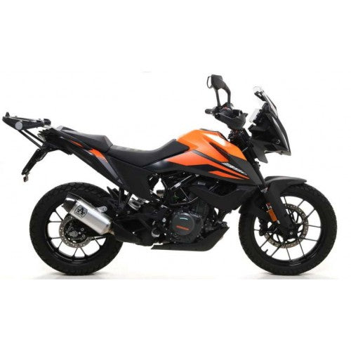72627AK  Arrow Indy Race Slip-on Exhaust, Aluminum for KTM 390 Adventure 20-24