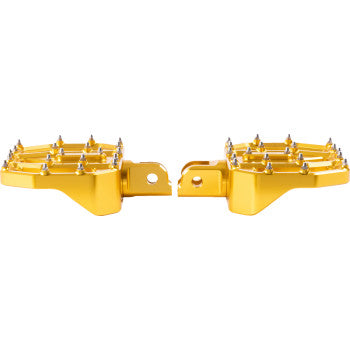 THRASHIN SUPPLY CO. Mini Aggressor Floorboards - Gold - Front TSC-2031-3-SF
