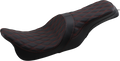 DRAG SPECIALTIES Forward Positioned Predator 2-Up Seat - Double Diamond - Red Stitched - FL '08-'22 0801-1267