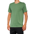 100% Mission Athletic T-Shirt - Olive - Small 20014-00015