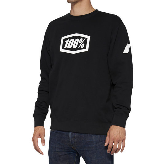 100% Icon Long-Sleeve Fleece Sweatshirt - Black - Large 20026-00002