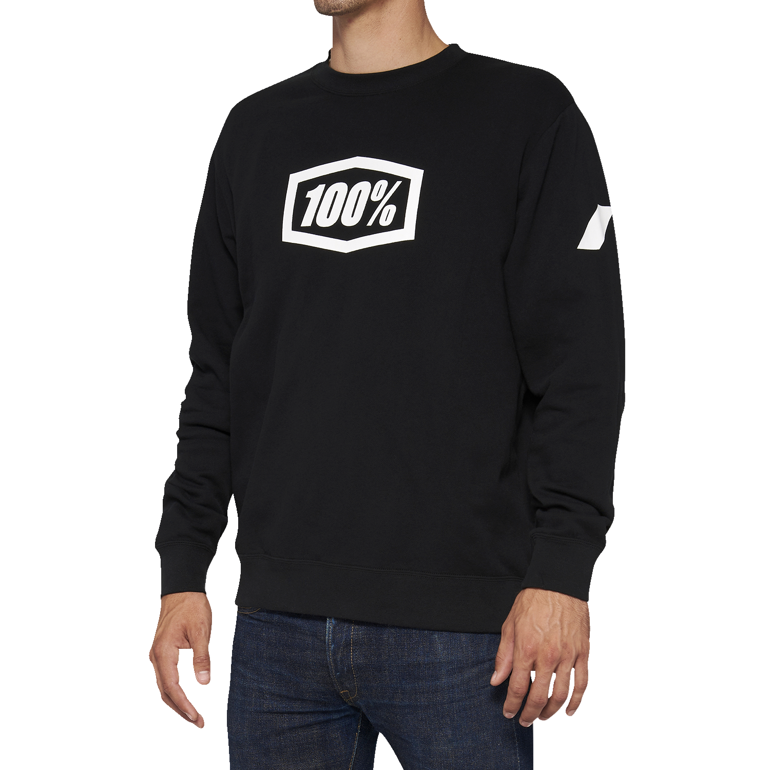 100% Icon Long-Sleeve Fleece Sweatshirt - Black - XL 20026-00003