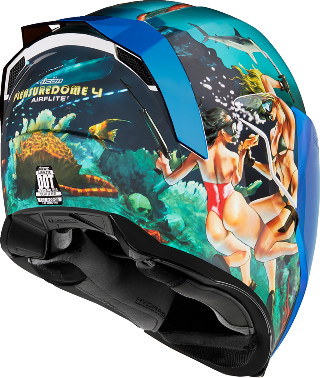 ICON Airflite™ Helmet - Pleasuredome4 - Blue - Large 0101-15003