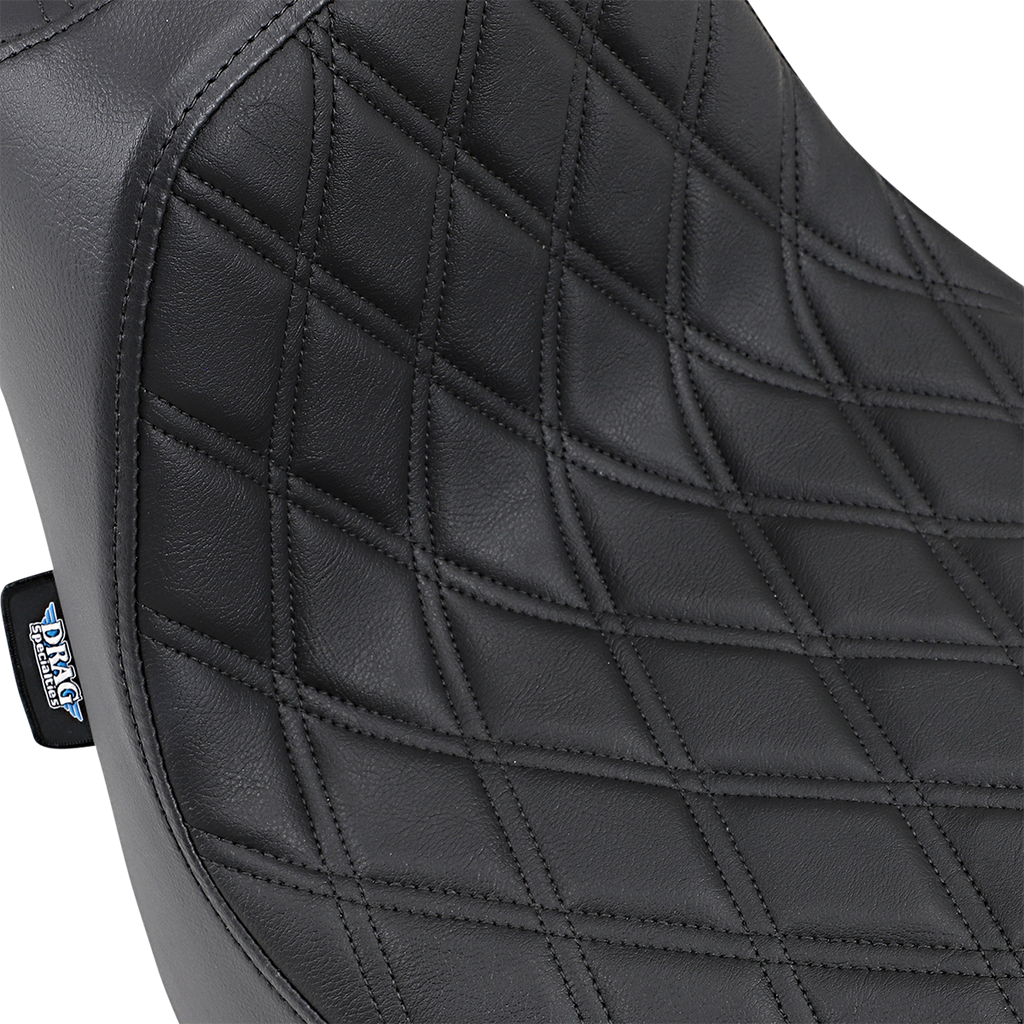 DRAG SPECIALTIES Predator III Seat - Double Diamond - Black Stitched - FXFB/S '18-'22 0802-1072