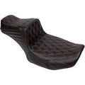 LE PERA Tailwhip Daddy Long Legs Seat - Red Double Diamond Stitch - FLH/FLT '23-'24 LV-587DLDD-R01