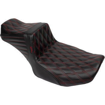 LE PERA Tailwhip Daddy Long Legs Seat - Red Double Diamond Stitch - FLH/FLT '23-'24 LV-587DLDD-R01