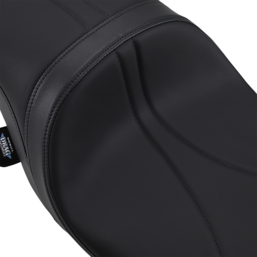DRAG SPECIALTIES Low Touring Seat - Mild Stitched - Ness Winged Tanks - FL '08-'22 0801-1077