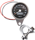 DRAG SPECIALTIES 2.4" KPH Mini LED Mechanical Speedometer/Indicators - Chrome Housing - Black Face - 2:1 21-6808DS