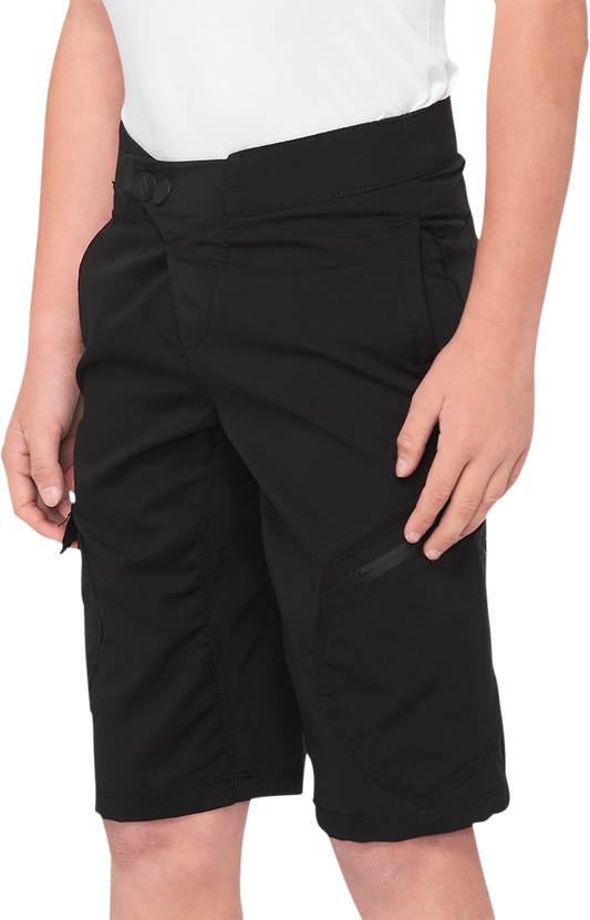 100% Youth Ridecamp Shorts - Black - US 28 40033-00003