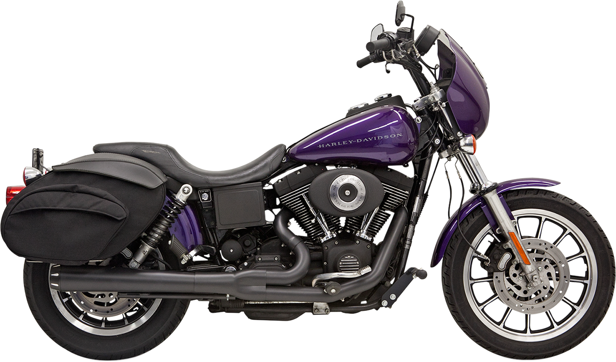 BASSANI XHAUST 2:1 Exhaust - Black - Megaphone - Long - '91-'05 FXD 13321R