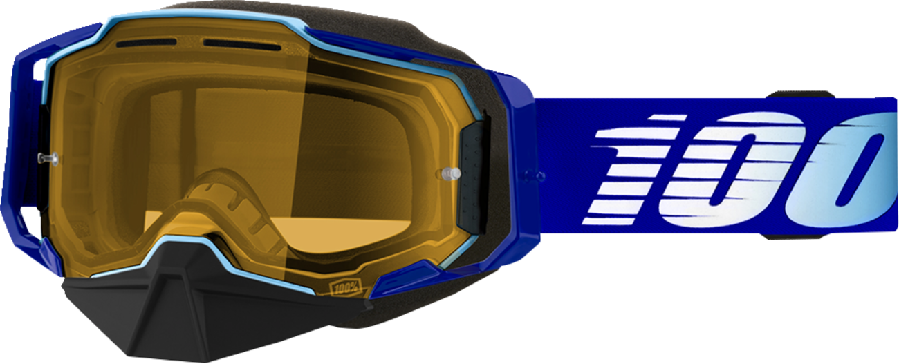 100% Armega Snow Goggles - Royal - Yellow 50007-00004