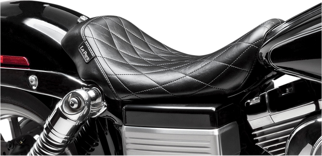 LE PERA Bare Bones Solo Seat - Diamond Stitch - Black - Dyna LK-001DM