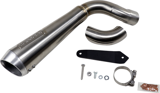 BASSANI XHAUST 4" Short Megaphone Muffler with Catalytic Converter - High Mount 8F327SS