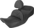 SADDLEMEN RoadSofa Seat - with Backrest - Black w/ Black Stitching - GL1800 '01-'10 H01-07-187BR