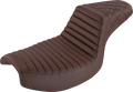 SADDLEMEN Step-Up Seat - Front Tuck-n-Roll/Rear Lattice Stitch - Brown 882-09-176BR