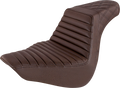 SADDLEMEN Step-Up Seat - Front Tuck-n-Roll/Rear Lattice Stitch - Brown - FLFB/S '18-'23 818-27-176BR
