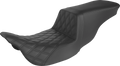 SADDLEMEN Step-Up Seat - Front Lattice Stitch - Black - FLH 808-07B-192