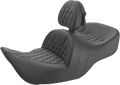 SADDLEMEN Seat - Roadsofa - With Backrest - Full Lattice Stitch - Black H01-07-182BR