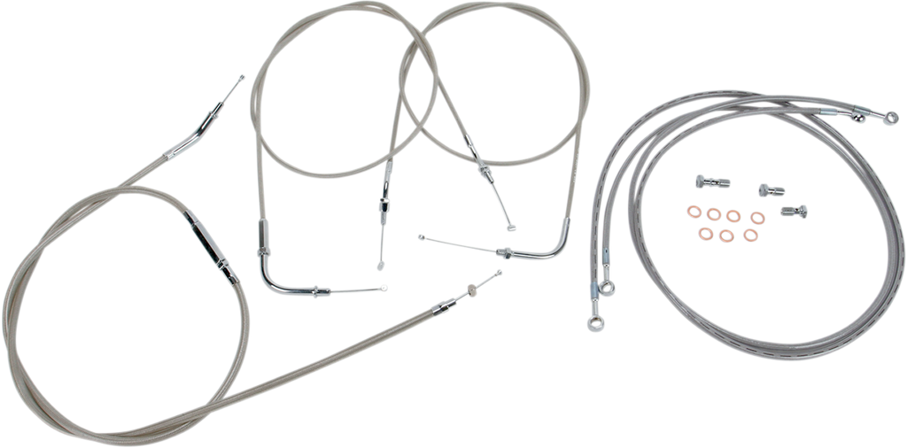 BARON Cable Line Kit - 15" - 17" - '04 - '07 Roadstar - Stainless Steel BA-8022KT-16