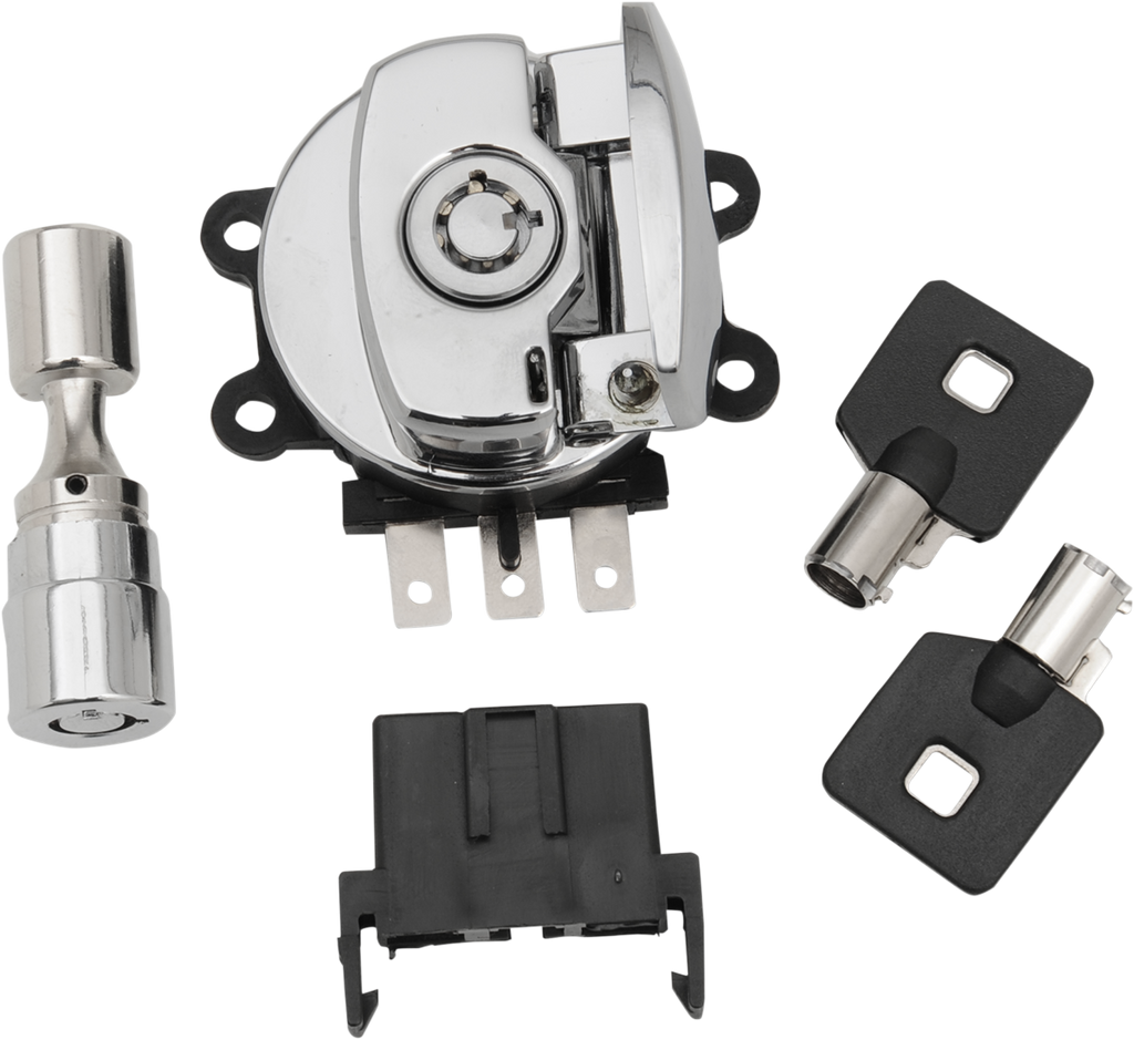 DRAG SPECIALTIES Side Hinge Ignition Switch with Fork Lock - Chrome 21-0209K